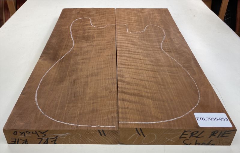 Body Alder, European, figured, 2-pcs., Choco, Unique Piece #053